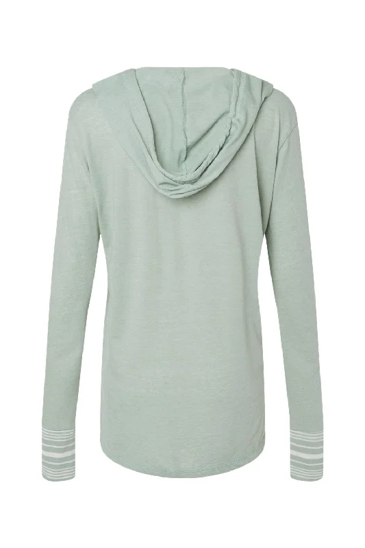 MV Sport Womens Heathered Jersey Hooded T-Shirt Hoodie - Greenstone - NEW