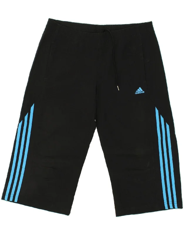 ADIDAS Womens Sport Shorts UK 12 Medium  Black Polyester