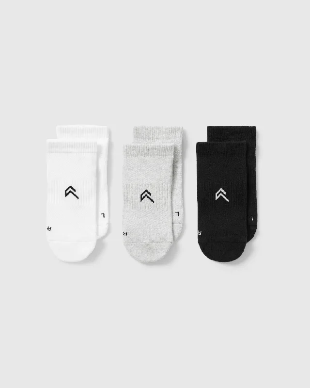 Trainer Liner Socks 3 Pack | Grey/White/Black