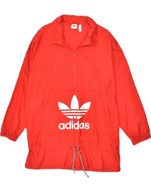 ADIDAS Womens Graphic Pullover Tracksuit Top UK 14 Large Red Nylon