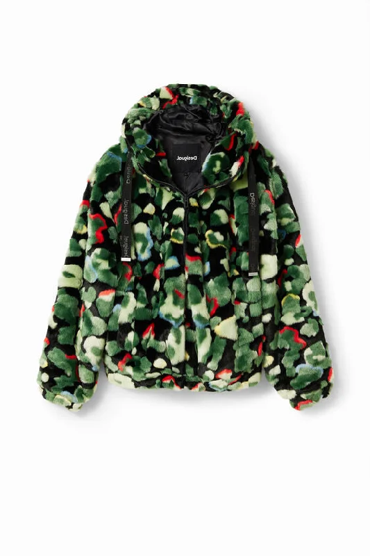 Desigual Camo Fur-Effect Jacket