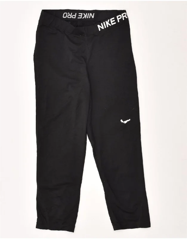 NIKE Womens Tracksuit Trousers UK 8 Small Black Polyester