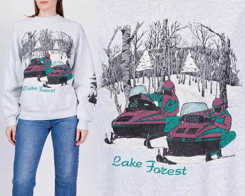 90s Lake Forest Snowmobile Sweatshirt - Men's Medium, Women's Large