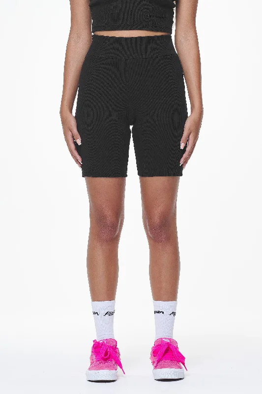 Barrie Rib Biker Shorts Black