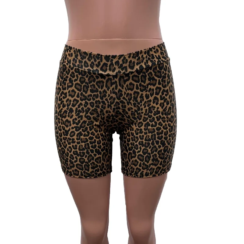 Biker Shorts in New Leopard Spandex | Animal Print - Choose Low, Mid, or High-Waist