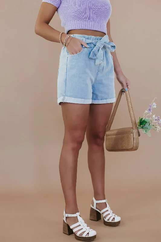 Top Pick Paper Bag Short, Lt.Blue