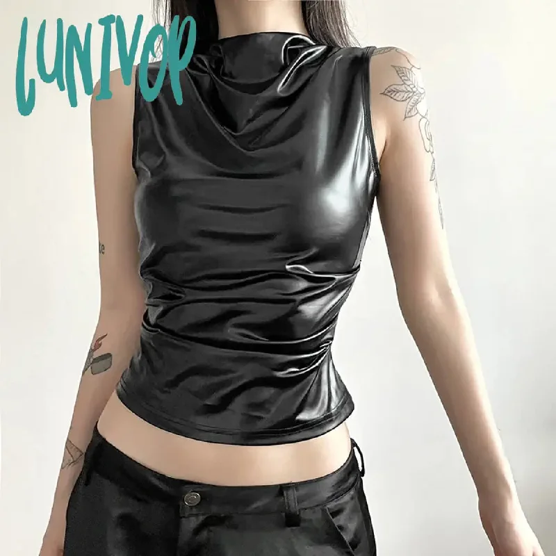 Lunivop Vintage Matte Trendy Personalized All-match Casual Summer High Street Travel Cool Confident Women's Sleeveless Vest