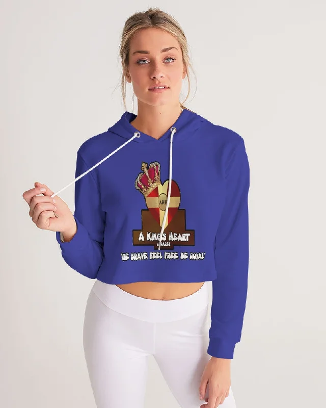 AKH Blue Women's Cropped Hoodie