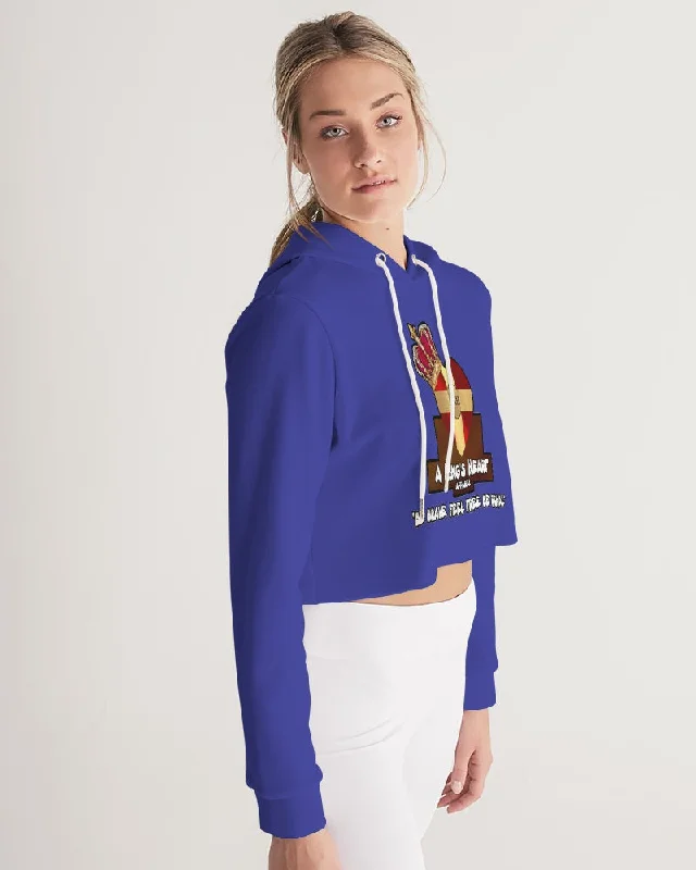 AKH Blue Women's Cropped Hoodie