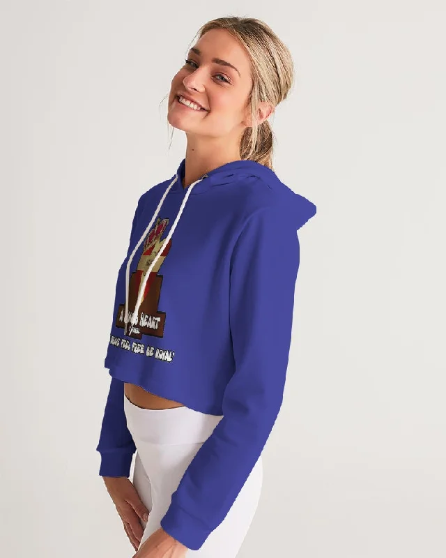 AKH Blue Women's Cropped Hoodie