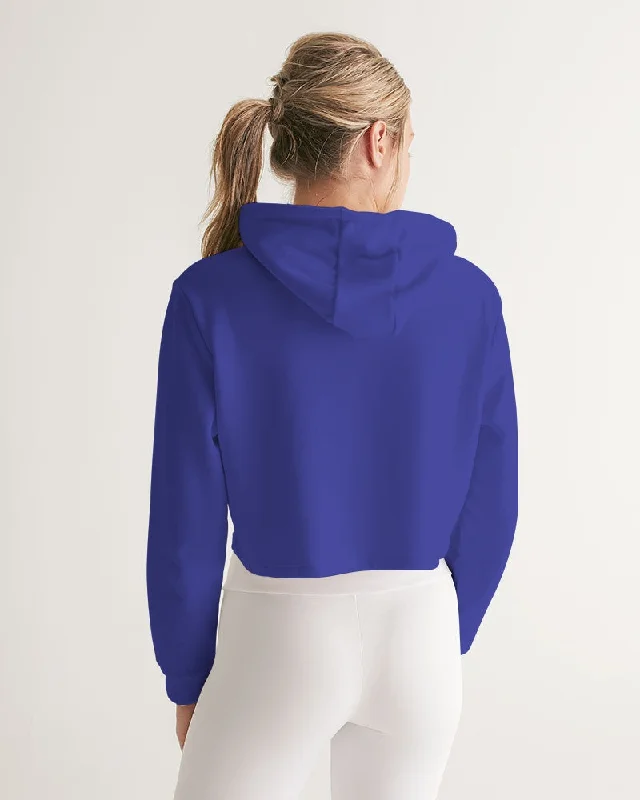 AKH Blue Women's Cropped Hoodie