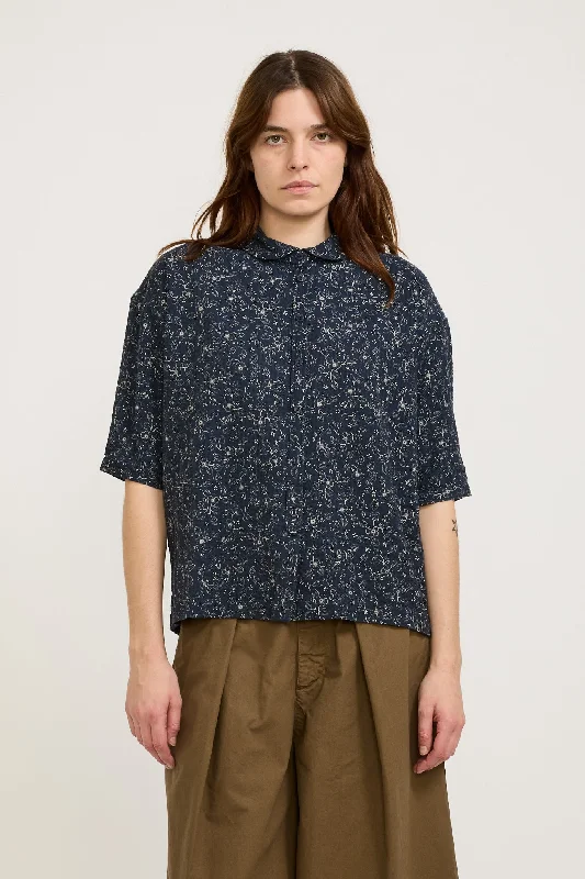 Marianne Short Sleeve Shirt Navy/Ecru