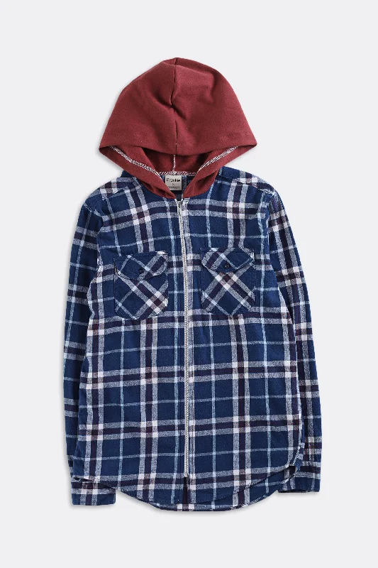 Unisex Rework Hooded Flannel - Women-S, Men-XS