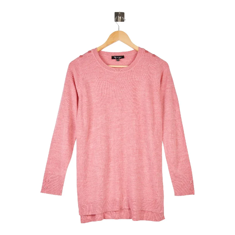 lily morgan Women's Cashmere-Like Top with Button Detailing