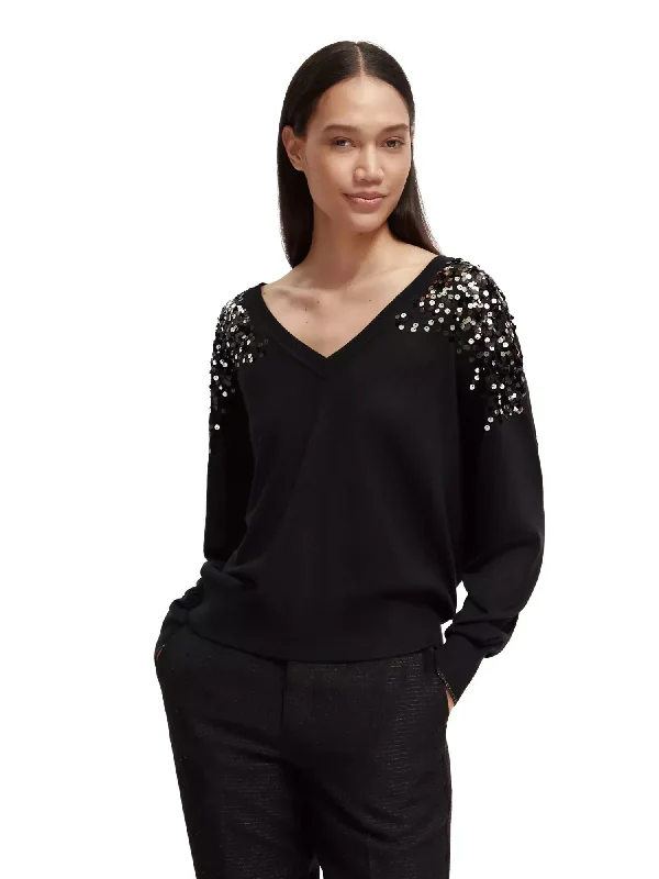 SCOTCH & SODA V Sequin Sweater